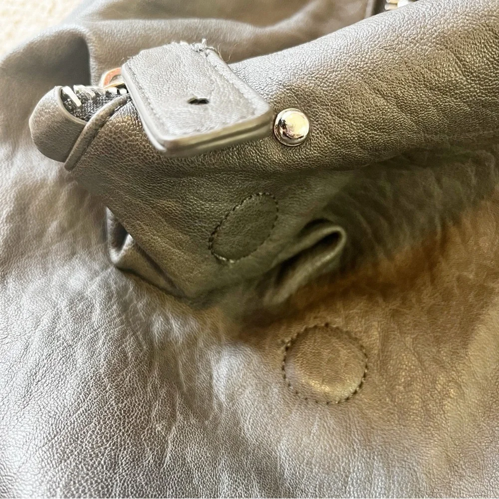 Dream Control Backpack Gray Vegan Leather Book School Diaper Bag College Travel